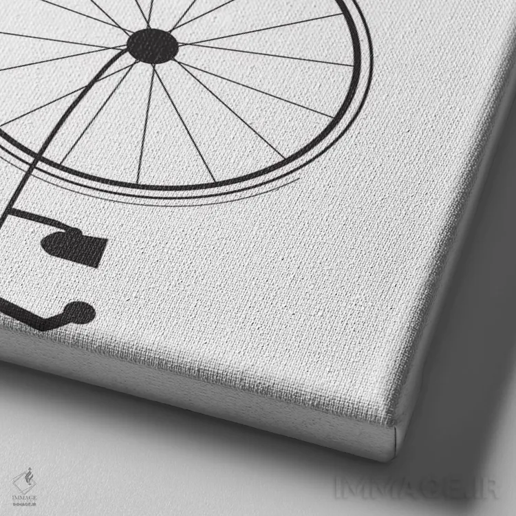 تابلو دکوراتیو دوچرخه ها اثر یان وایس - نمای نزدیک بافت بوم