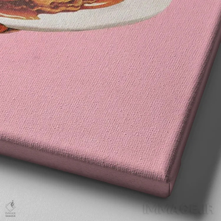 تابلو دکوراتیو دسته کوتاه اثر جولیا والک - نمای نزدیک بافت بوم