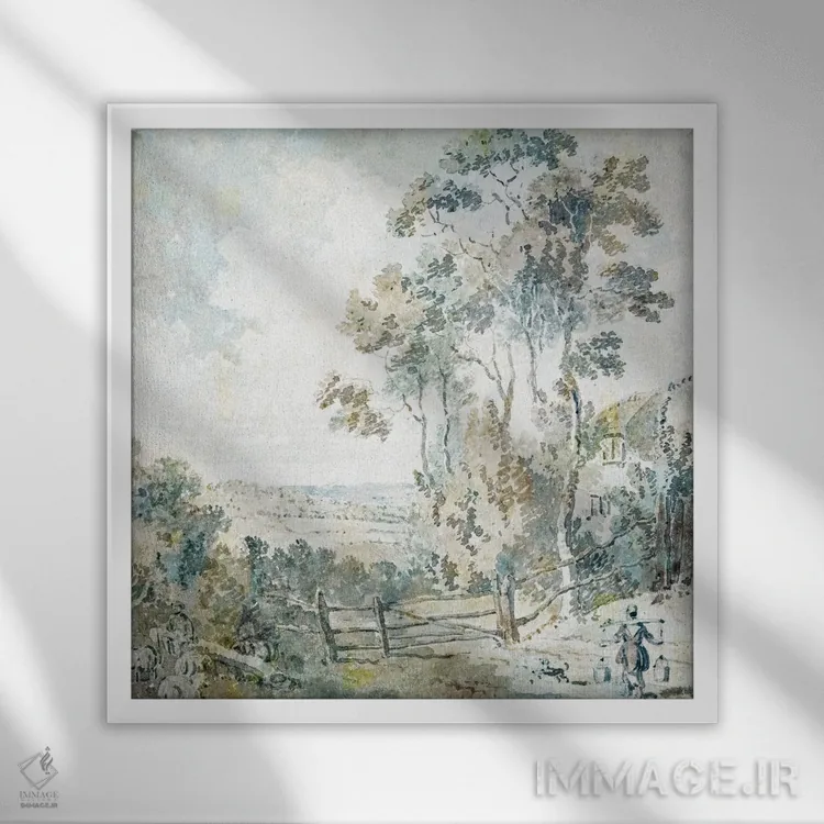 تابلو دکوراتیو مه پاییزی اثر جکی ون توبل - نمای قابدار سفید