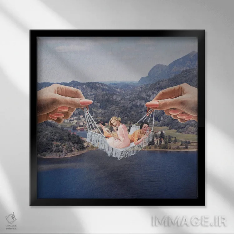 تابلو دکوراتیو گشت وگذار اثر جولیا والک - نمای قابدار مشکی