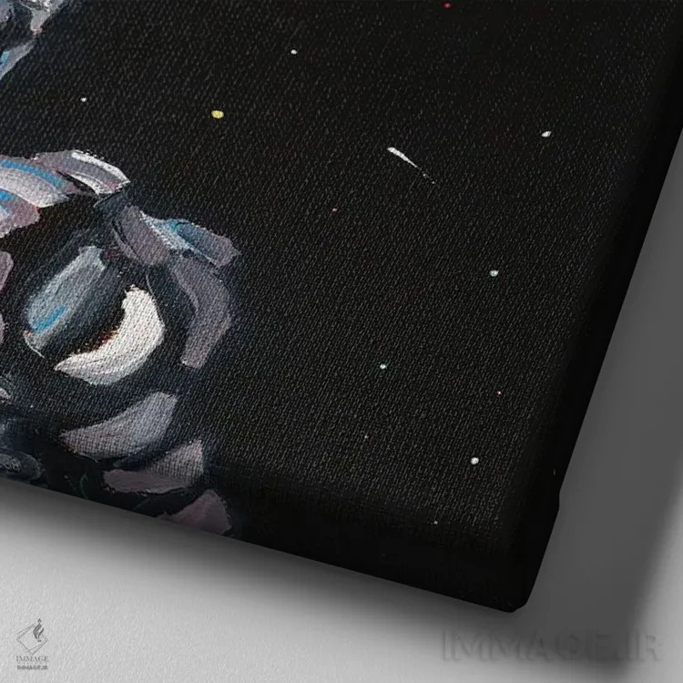 تابلو دکوراتیو ربات اثر جنیفر وارن - نمای نزدیک بافت بوم