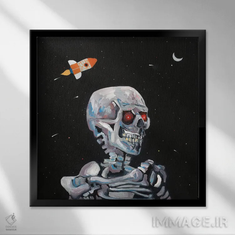 تابلو دکوراتیو ربات اثر جنیفر وارن - نمای قابدار مشکی