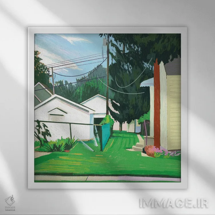 تابلو دکوراتیو موج گرما اثر جاستین شال - نمای قابدار سفید