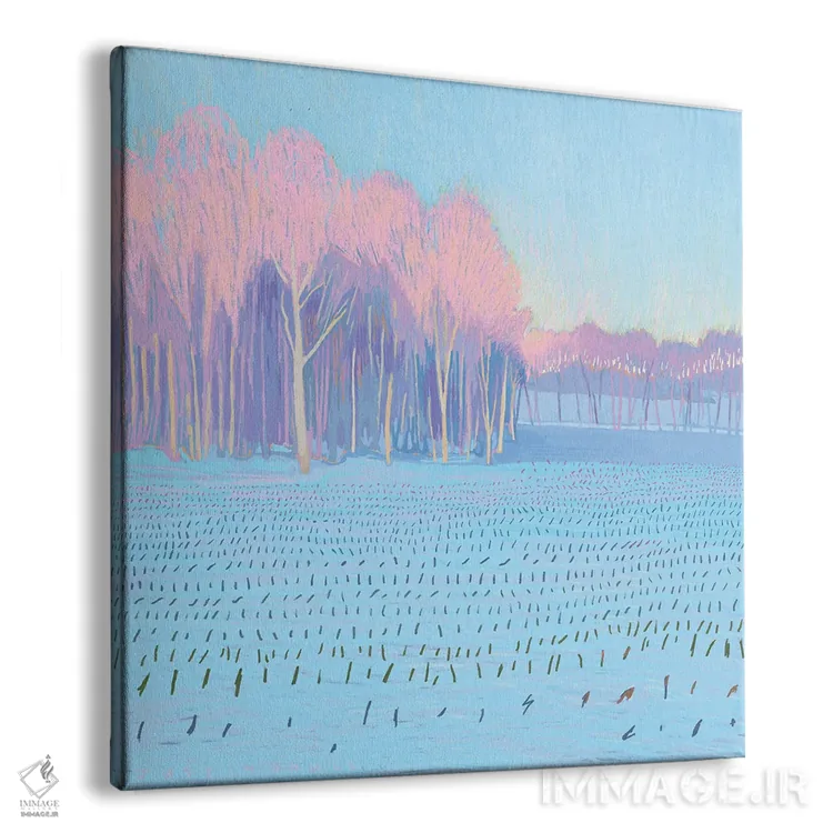 تابلو دکوراتیو مزارع آبی اثر جاستین شال - نمای پرسپکتیو محصول