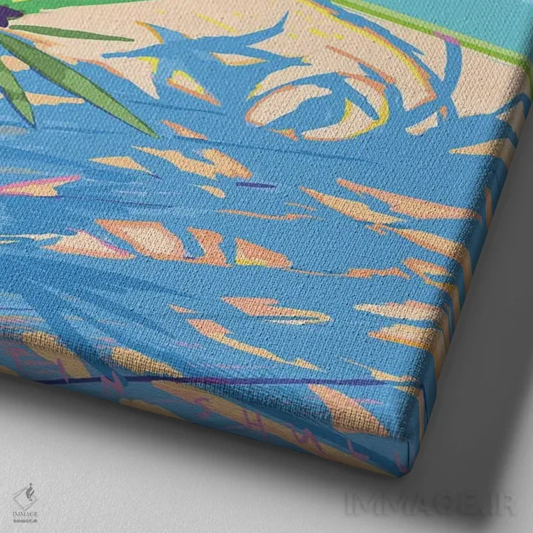 تابلو دکوراتیو ماهیگیرها اثر جاستین شال - نمای نزدیک بافت بوم