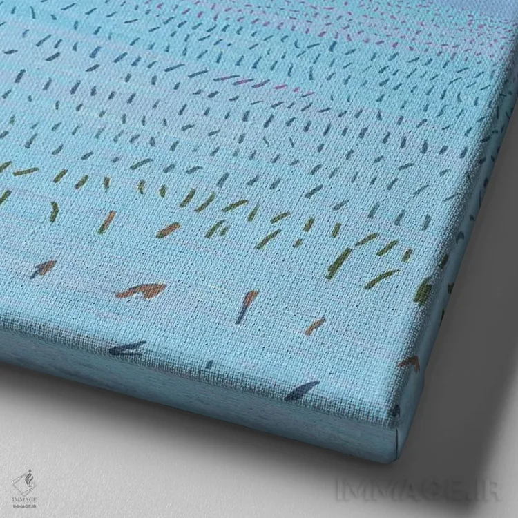 تابلو دکوراتیو مزارع آبی اثر جاستین شال - نمای نزدیک بافت بوم