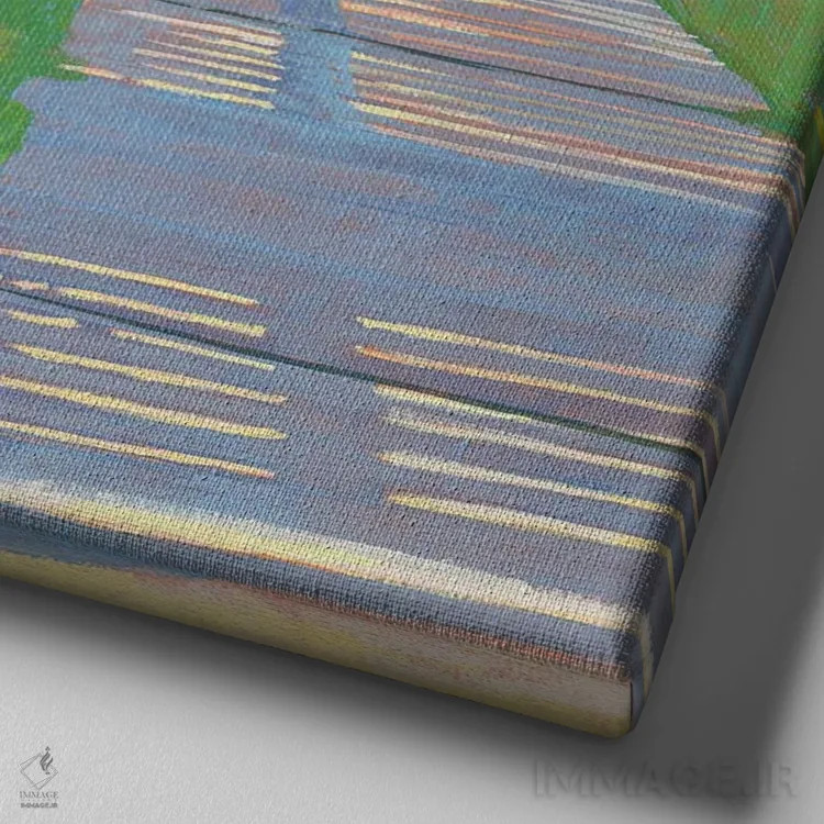 تابلو دکوراتیو همسایگان خوب اثر جاستین شال - نمای نزدیک بافت بوم