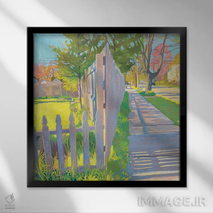 تابلو دکوراتیو همسایگان خوب اثر جاستین شال - نمای قابدار مشکی