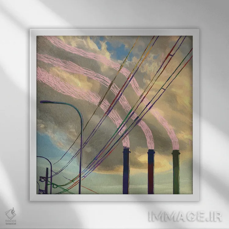 تابلو دکوراتیو نور و قدرت اثر جاستین شال - نمای قابدار سفید