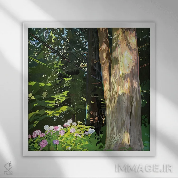 تابلو دکوراتیو نویز سیگنال اثر جاستین شال - نمای قابدار سفید