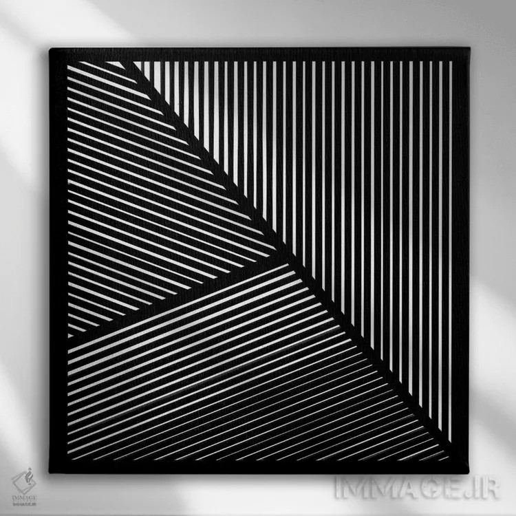 تابلو انتزاعی آشوب کنترل شده شماره یک اثر جیم اشلوتزاور - نمای روبهرو روی دیوار