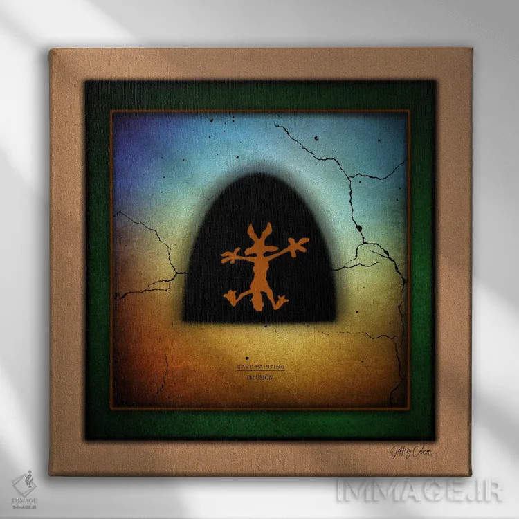 تابلو دکوراتیو توهم نقاشی غار اثر جفری کولیسون - نمای روبهرو روی دیوار