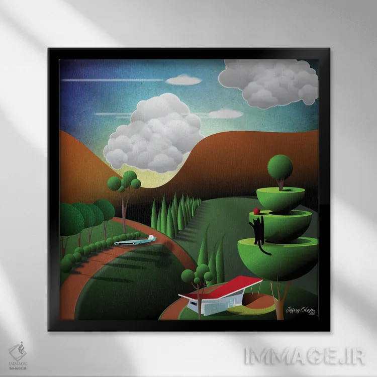 تابلو دکوراتیو یک روز مثل هر روز دیگر اما بعدش... اثر جفری کولیسون - نمای قابدار مشکی