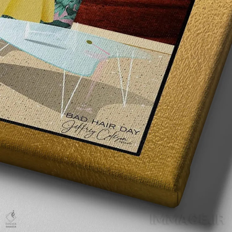 تابلو مدرن روز بد مو اثر جفری کولیسون - نمای نزدیک بافت بوم