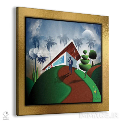 تابلو دکوراتیو کت و شلوار آبی اثر جفری کولیسون - نمای پرسپکتیو محصول