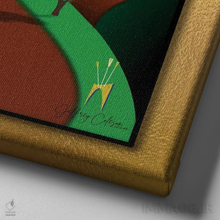 تابلو دکوراتیو کت و شلوار آبی اثر جفری کولیسون - نمای نزدیک بافت بوم