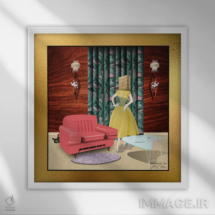 تابلو مدرن روز بد مو اثر جفری کولیسون - نمای قابدار سفید