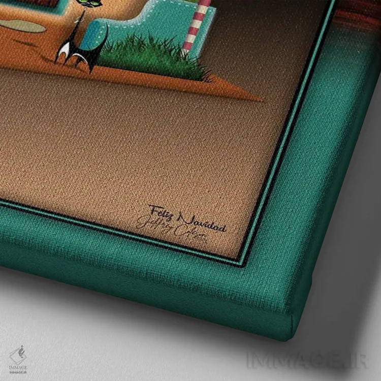 تابلو دکوراتیو تعطیلات کویری اثر جفری کولیسون - نمای نزدیک بافت بوم