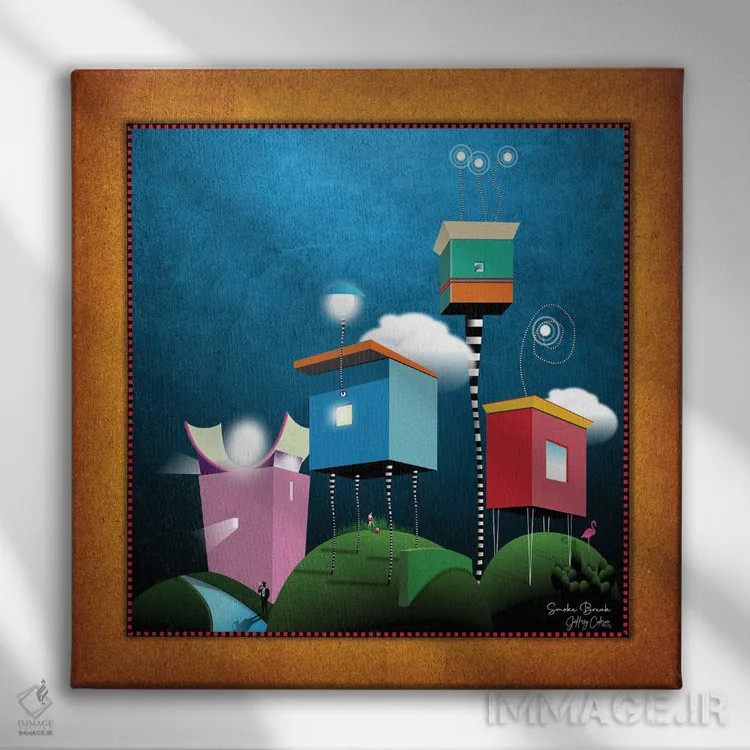 تابلو دکوراتیو تنفس سیگار جمعه اثر جفری کولیسون - نمای روبهرو روی دیوار