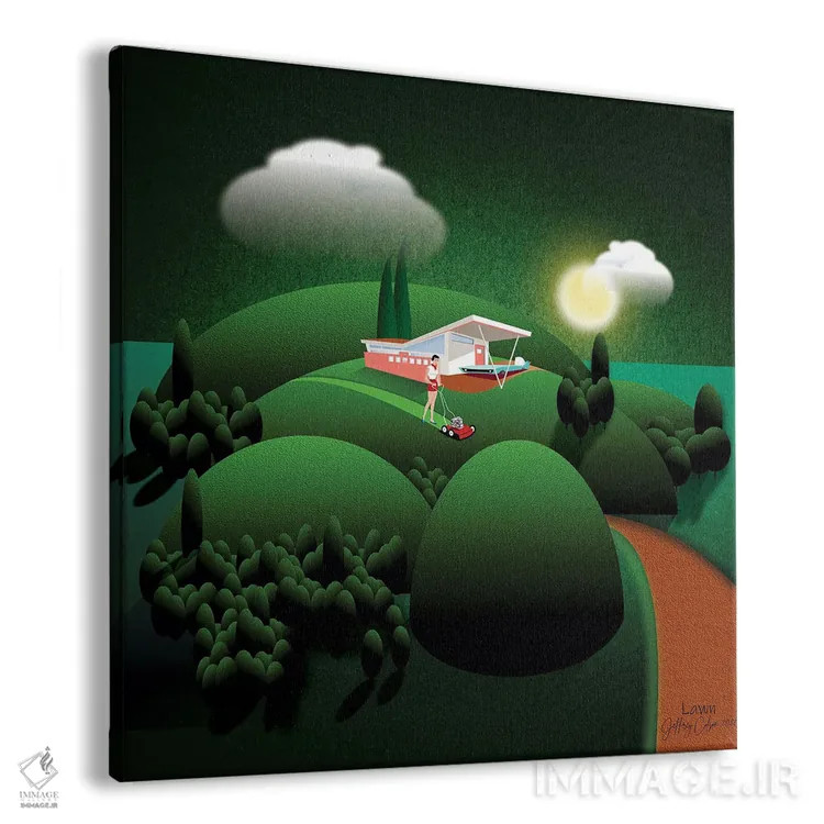 تابلو دکوراتیو چمنزار اثر جفری کولیسون - نمای پرسپکتیو محصول