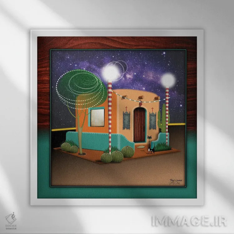 تابلو دکوراتیو تعطیلات کویری اثر جفری کولیسون - نمای قابدار سفید