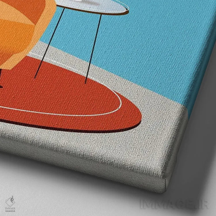 تابلو مدرن پادشاه قلعه اثر جفری کولیسون - نمای نزدیک بافت بوم