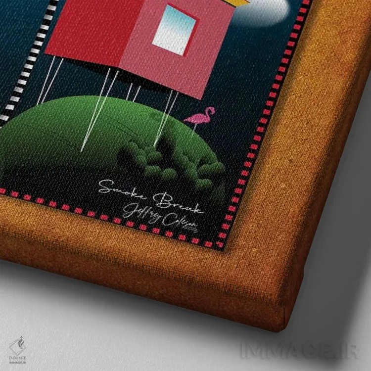 تابلو دکوراتیو تنفس سیگار جمعه اثر جفری کولیسون - نمای نزدیک بافت بوم