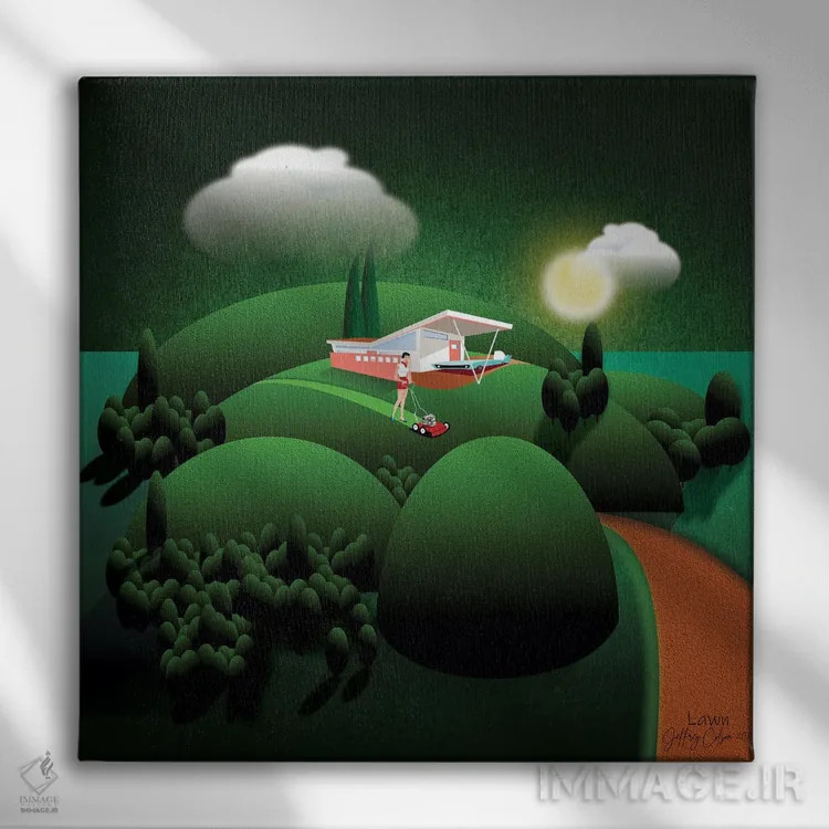 تابلو دکوراتیو چمنزار اثر جفری کولیسون - نمای روبهرو روی دیوار