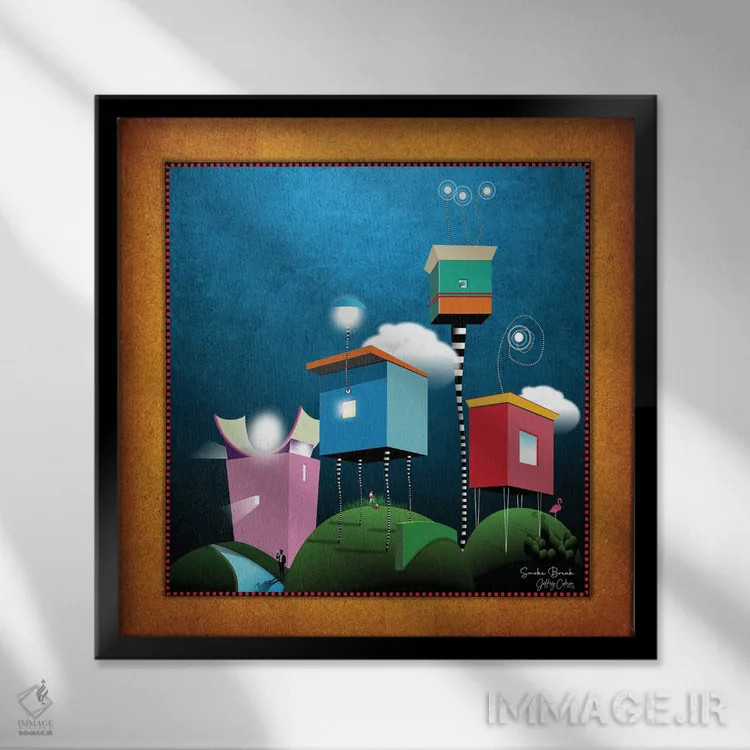 تابلو دکوراتیو تنفس سیگار جمعه اثر جفری کولیسون - نمای قابدار مشکی