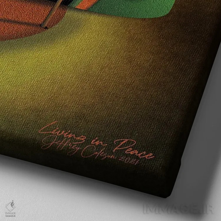 تابلو دکوراتیو زندگی در آرامش اثر جفری کولیسون - نمای نزدیک بافت بوم