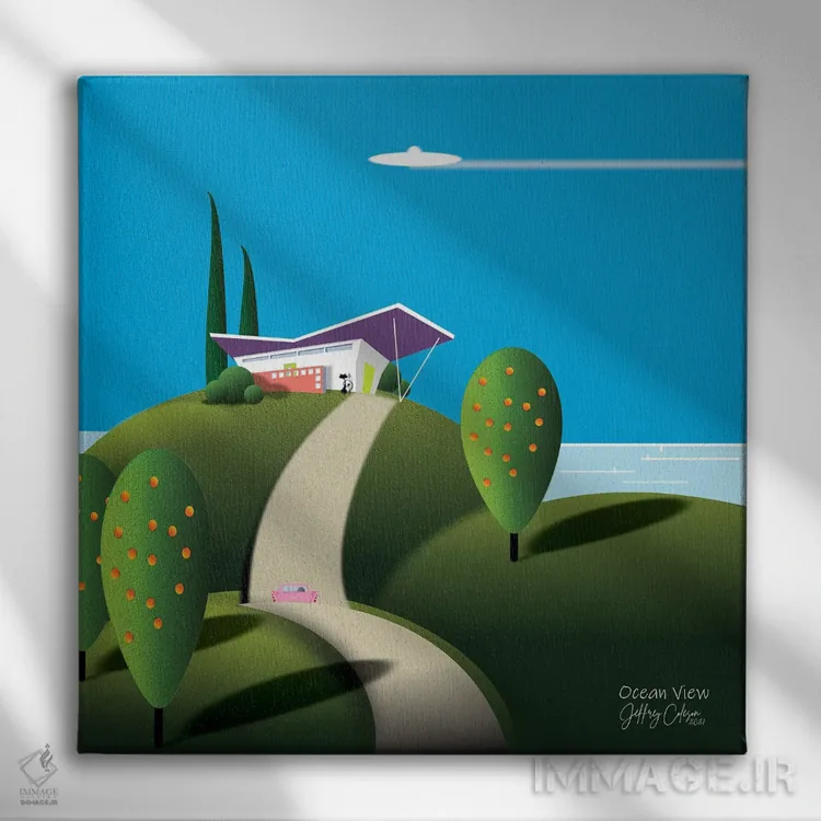 تابلو دکوراتیو نمای اقیانوس اثر جفری کولیسون - نمای روبهرو روی دیوار
