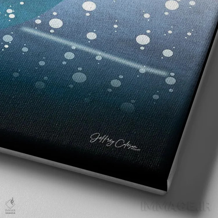 تابلو دکوراتیو سگ آبی اثر جفری کولیسون - نمای نزدیک بافت بوم