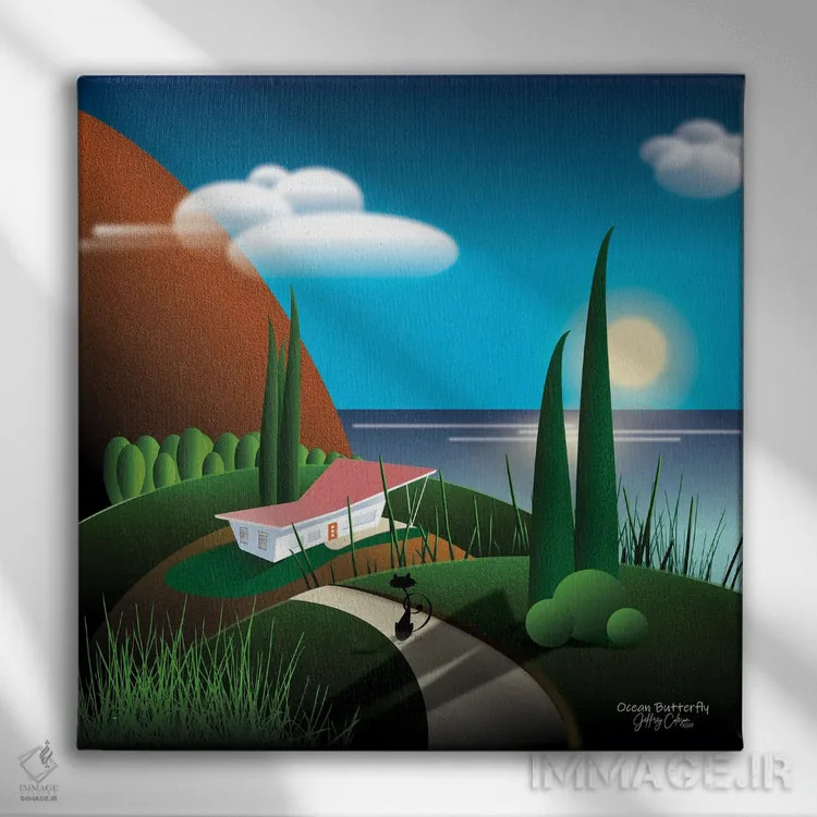 تابلو دکوراتیو پروانه ی اقیانوسی اثر جفری کولیسون - نمای روبهرو روی دیوار