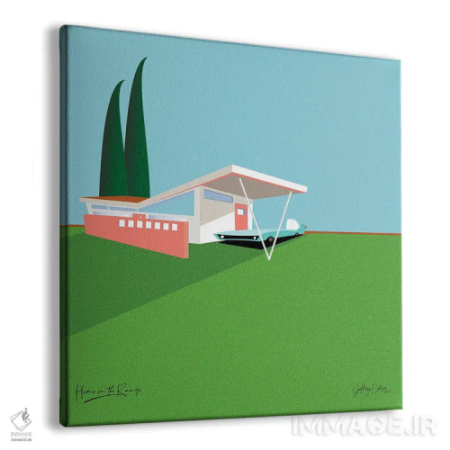 تابلو مینیمال خانه در مراتع اثر جفری کولیسون - نمای پرسپکتیو محصول