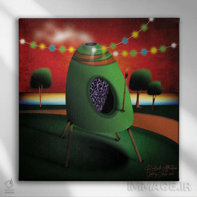 تابلو دکوراتیو جاذبه کنار جاده اثر جفری کولیسون - نمای روبهرو روی دیوار