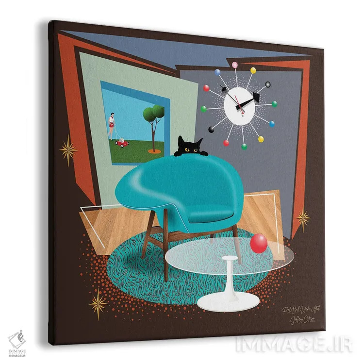 تابلو مدرن حمله به توپ قرمز اثر جفری کولیسون - نمای پرسپکتیو محصول