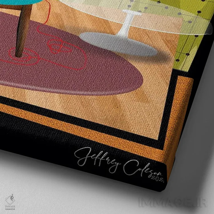 تابلو مدرن نبرد اثر جفری کولیسون - نمای نزدیک بافت بوم