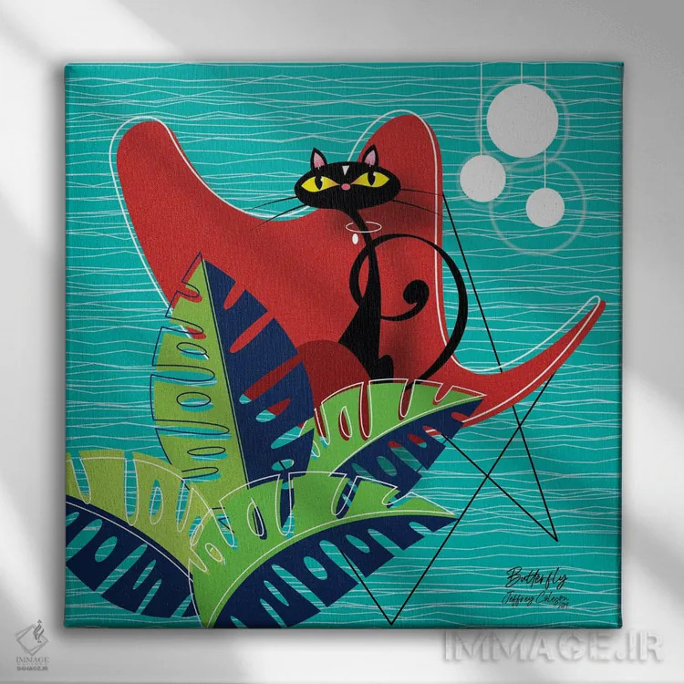 تابلو مدرن پروانه اثر جفری کولیسون - نمای روبهرو روی دیوار