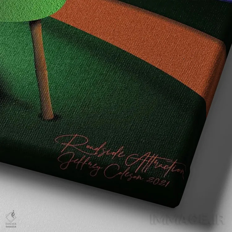 تابلو دکوراتیو جاذبه کنار جاده اثر جفری کولیسون - نمای نزدیک بافت بوم