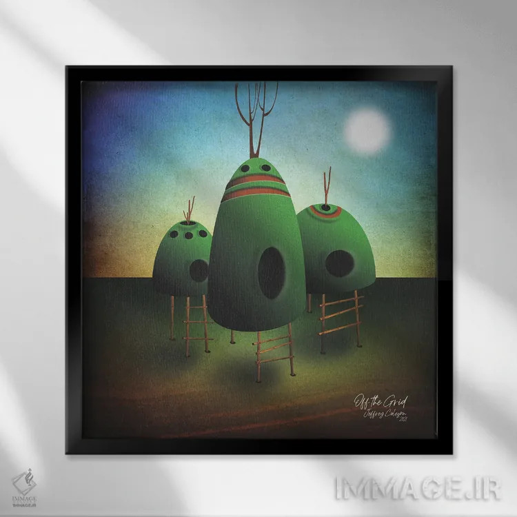 تابلو دکوراتیو خارج از شبکه اثر جفری کولیسون - نمای قابدار مشکی