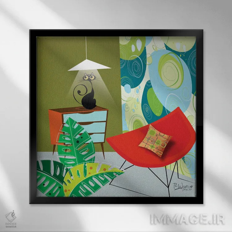 تابلو مدرن گرم کردن اثر جفری کولیسون - نمای قابدار مشکی