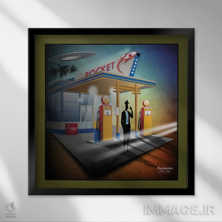 تابلو مدرن ملاقات اثر جفری کولیسون - نمای قابدار مشکی