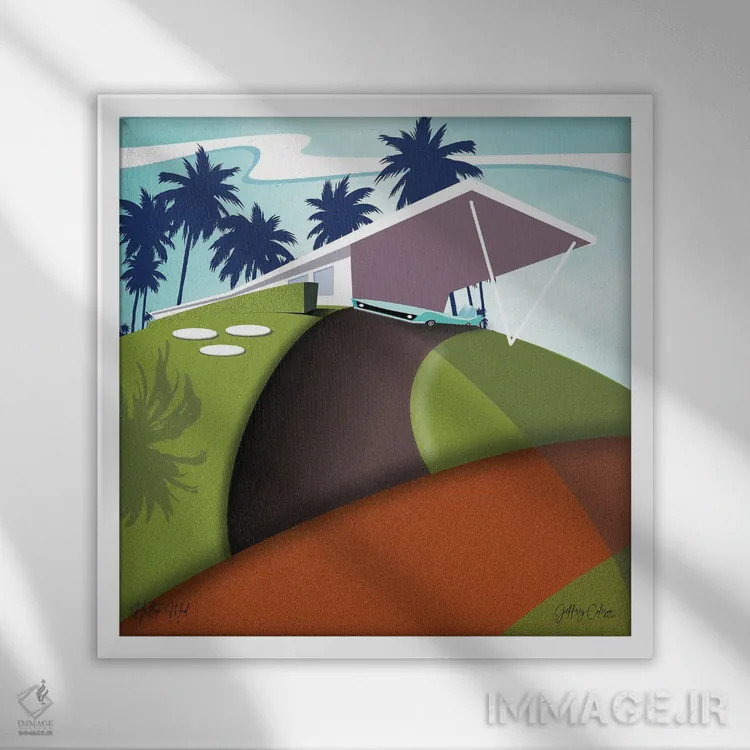 تابلو مدرن مد تپه ای اثر جفری کولیسون - نمای قابدار سفید