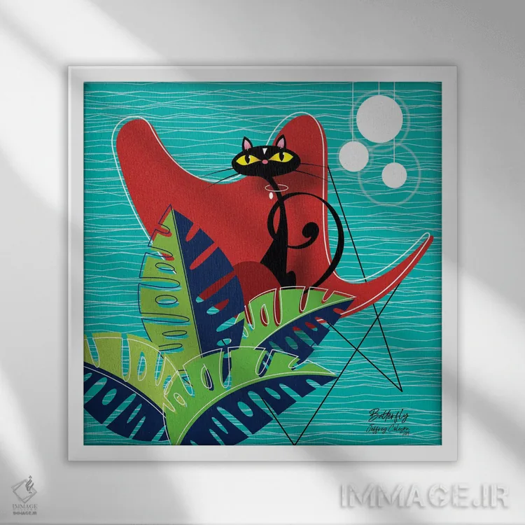 تابلو مدرن پروانه اثر جفری کولیسون - نمای قابدار سفید