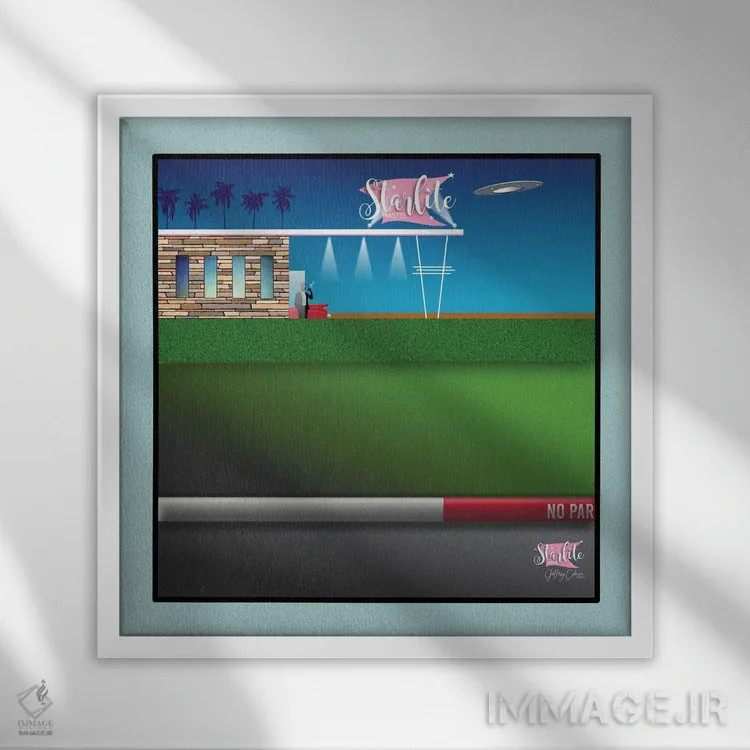 تابلو مدرن موتل استارلایت اثر جفری کولیسون - نمای قابدار سفید