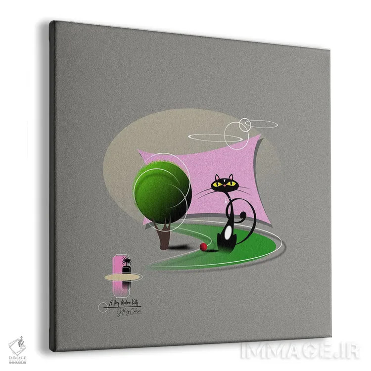 تابلو مدرن یک گربه کاملا مدرن اثر جفری کولیسون - نمای پرسپکتیو محصول
