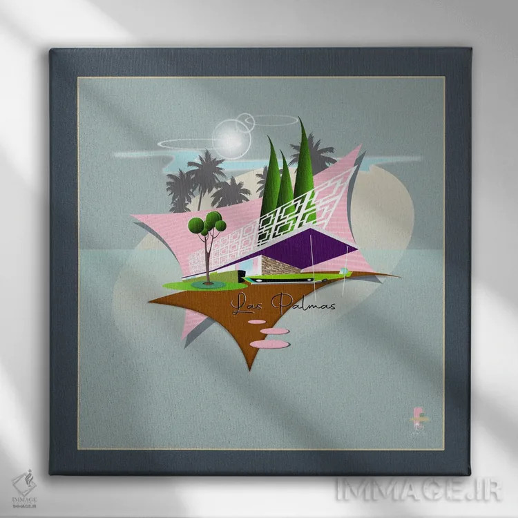 تابلو مدرن لاس پالماس اثر جفری کولیسون - نمای روبهرو روی دیوار