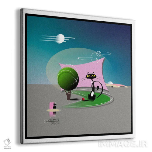 تابلو مدرن گربه مکم اثر جفری کولیسون - نمای پرسپکتیو محصول