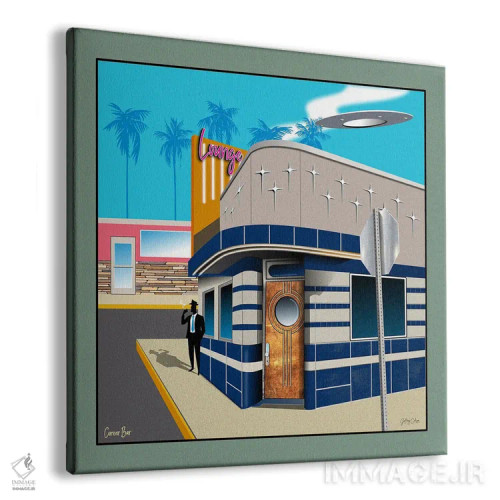 تابلو مدرن بار گوشه ای اثر جفری کولیسون - نمای پرسپکتیو محصول