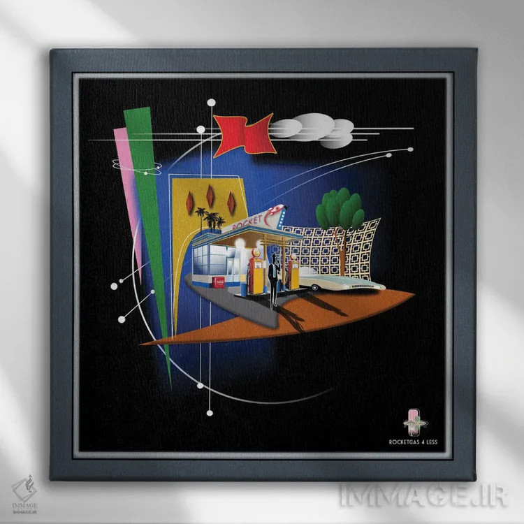 تابلو انتزاعی بنزین موشکی ارزان تر اثر جفری کولیسون - نمای روبهرو روی دیوار